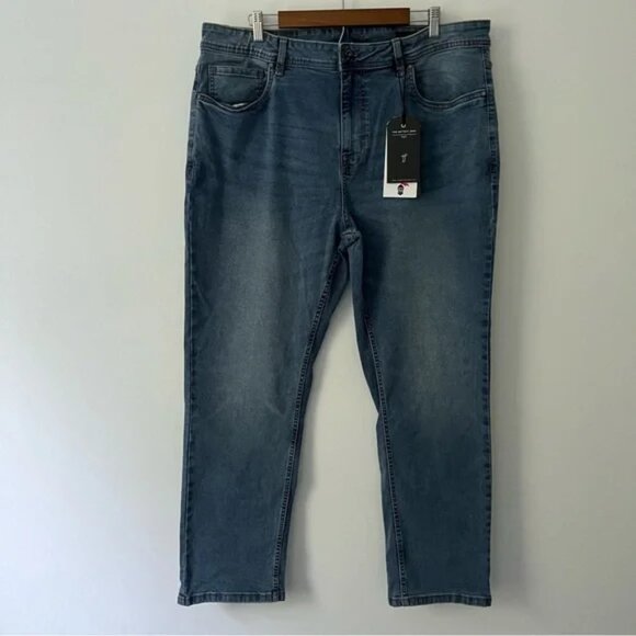 NEW The Perfect Jean NYC Slim Thick Stretch Joker Light Indigo Blue 38 X 30 - Picture 1 of 3